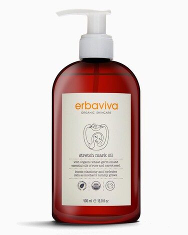 Erbaviva Organic Stretch Mark Oil for Pregnancy, Stretch Marks &amp; Scars - 16 Fl Oz