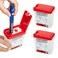 0.2L Size Portable Pen-Needle Disposal Container [Pack of 3] Diabetes Care (0.2L, Red+Clear, 3)