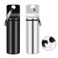 2 Pack Small Pocket Pill Box Keychain, Portable Mini Aluminium Alloy Pill Organizer Case Container for Purse, Waterproof Metal Pill Holder Medicine Bottle for Outdoor Camping Travel (Black &amp; White) 1