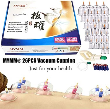 26 Cupping Cups Biomagnetic Traditional Chinese Therapy Cupping Set Household Pull Out Vacuum Cupping Kit/Chinese Massage Medical Hijama Suction