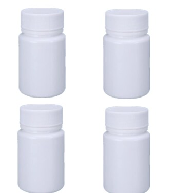4PCS Empty Medicine Pill Organizer Plastic Medicine Pill Bottles Reagent Bottle Liquid Solid Powder Capsules Case Pill Chemical Containers with Screw Cap
