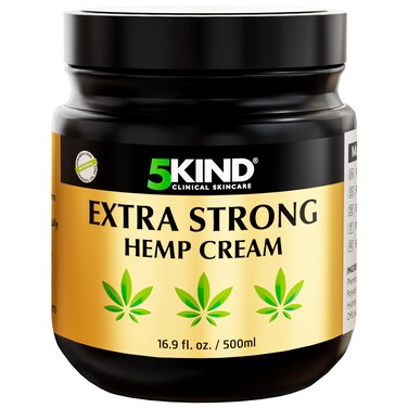 5kind Extra Strong Hemp Cream 16.9 fl oz- Hemp Cream Maximum Strength - Natural Soothing Relief Joint Cream - Muscle Rub for Lower Back, Joints, Neck, Knees &amp; Shoulders - Maximum Strength Hemp Cream