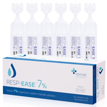 7% Hypertonic Saline Solution for Inhalation via Nebuliser 240ml / 8.11 FL OZ - Helps Clear Airways and Congestion from Lungs - 60 x 4ml Vials - Nebulizer Saline Solution