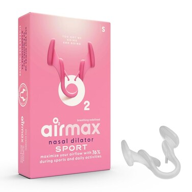 AIRMAX Nasal dilators Sport - 76% More Airflow - Breathing aid and Sinus Relief - Fitness, Running, Cycling, Gym Equipment - Designed for Athletes - One Pack Small Transparent