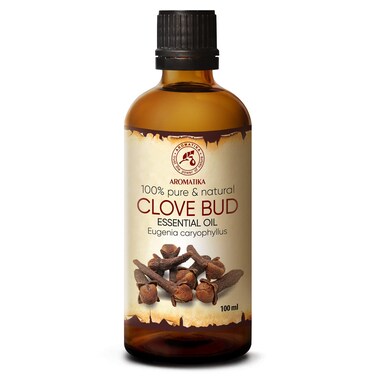 Aromatika Clove Bud Essential Oil - 3.4 Fl Oz (100ml) - Eugenia Caryophyllus - Aromatherapy - Home Fragrance - Pure Clove Oils for Skin &amp; Hair Care - Diffusers - Relaxation