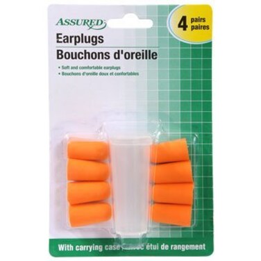 Assured Soft Foam Earplugs with Plastic Case, 8-ct. Packs