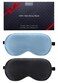 BeeVines Sleep Mask, 2 Pack 100% Real Natural Silk Eye Masks with Adjustable Strap for Sleeping, Mulberry Silk Eye Shade Cover, Blocks Light Reduces Puffy Eyes Traveling Gifts (Black &amp; Pastel Blue)
