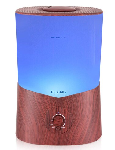 BlueHills Premium 3000 ML XL Essential Oil Diffuser Aroma Humidifier 3 Liter Big 3L Capacity Huge Size Plant Baby Living Room Home Decor Aromatherapy Diffuser for Large Room Dark Wood Grain 3L-K3