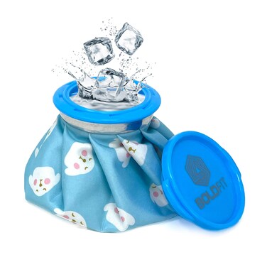 Boldfit Hot Water Bag Ice Bag for Pain Relief Cold Ice Pack Bag for Pain Relief Cold Water Bag for Pain Relief, Injuries, and Cold Therapy Comes with Leak-Free Closure - Blue Dog 6 Inch