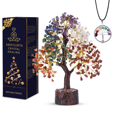 Chakra Tree, Crystals and Healing Stones, Gemstones and Crystals, Room Decor, Bonsai Tree - Chakra Stones, Tree of Life, Crystals for Beginners, Meditation, Good Luck Gifts, 7 Chakra, Desk Decor