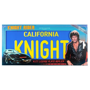 Doctor Collector: Knight Rider - K.I.T.T. License Plate Replica - Officially Licensed Collectible Based On The Hit Franchise, 80's TV Memorabilia