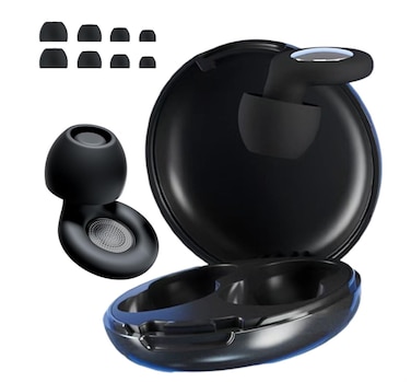 Ear Plugs for Sleeping Noise Cancelling -30db Reduction Hearing Protection, EarPlugs in Silicone for Sleep, Travel, Focus and Work, Noise Sensitivity, EarCaps are Available in 4 Sizes - Black