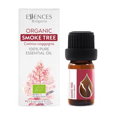 Essences Bulgaria Organic Smoke Tree Essential Oil 1/6 Fl Oz   5ml   Cotinus coggygria   100% Pure and Natural   Undiluted   Therapeutic Grade   Family Owned Farm   Steam-Distilled   Non-GMO   Vegan