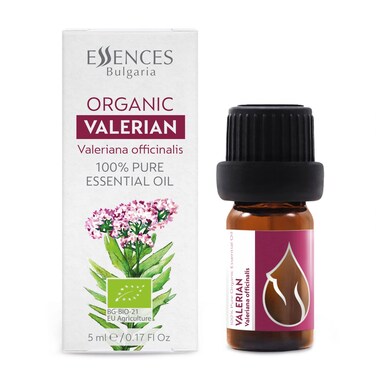 Essences Bulgaria Organic Valerian Essential Oil 0.17 Fl Oz   5ml   Valeriana officinalis   100% Pure and Natural   for Good Sleep, Relaxation   Aromatherapy   Therapeutic Grade