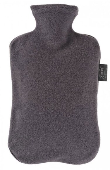 Fashy Hot Water Bottle with Fleece Cover, 2.0 L, Charcoal
