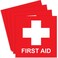 First Aid Sticker, First Aid Decal, Emergency 4 x 4 Inches, First Aid Sticker for Box, Emergency First Aid Kit Signs Stickers, Water Resistance, First Aid Sign, Indoor &amp; Outdoor (4-PK)