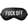 FISURA - Funny Eye mask F*ck Off. Black Blackout Sleep mask. Original Travel mask. Blocks Light. Material: Polyester. Dimensions: 20 x 10 cm.
