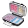 Fullicon Travel Pill Organizer, 4 Compartments Portable Pill Case, Moisture Proof Small Pill Box with Labels, Travel Pill Case with Double Lock, Pocket Pharmacy for Vitamin D3 &amp; Fish Oil (Black)