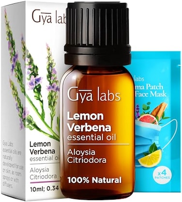Gya Labs Lemon Verbena Essential Oil for Diffuser - 0.34 Fl Oz - 100% Pure Natural Lemon Verbena Oil for Skin, Hair, Perfume, Bath Bombs, Candles &amp; Soaps Making - Citrusy, Refreshing Scent