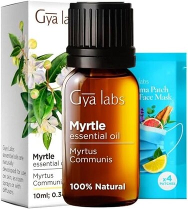 Gya Labs Myrtle Essential Oil for Diffuser - 0.34 Fl Oz - 100% Pure Natural Myrtle Oil for Skin, Hair, Aromatherapy &amp; Candles Making - Fresh Sweet &amp; Camphorous Scent