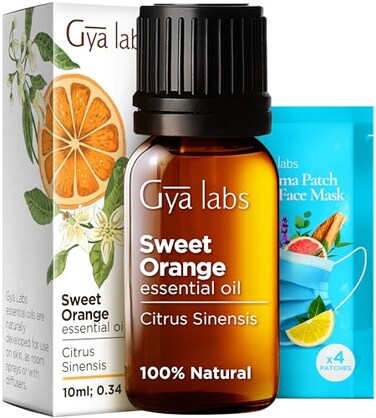 Gya Labs Orange Essential Oil for Diffuser &amp; Skin - 0.34 Fl Oz - 100% Pure Natural Sweet Orange Oil for Massage, Face, Cleaning &amp; Candle Making Scent