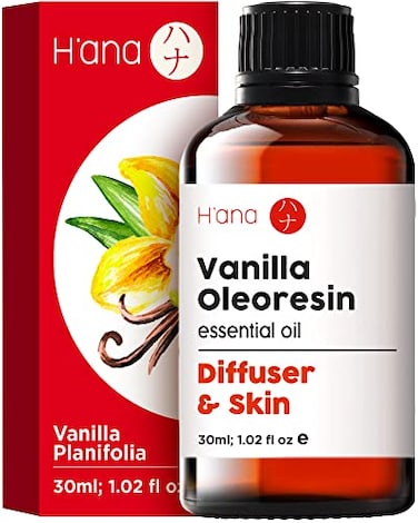 H'ana Vanilla Essential Oil - 100% Pure and Natural Essential Oil for Diffuser and Skin - with a Creamy, Smooth Texture and a Warm, Long-Lasting Vanilla Perfume Scent (1 Fl Oz)