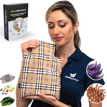 Heating Pads Microwave w/Classic Bottle Shaped - Microwave Heat Pads for Pain Relief (12x8,5 in) - Heat &amp; Cold Pack Microwavable - Washable Cover, 100% Cotton Fabric and Lavender (Oxford)