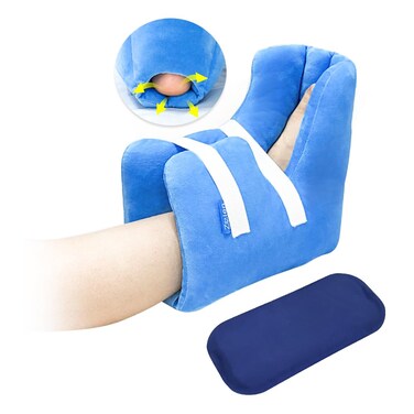 Heel Protector Cushion for Pressure Sores Foot Heel Protectors Offloading Boot for Diabetic Foot Ulcers Heel Protector Pillow for Bed Sores with Cooling Gel Pack Pressure Relieving Cushion (1PCS)