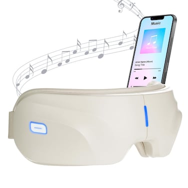 HubiCare FSA/HSA Eligible Eye Massager with Heat, Heated Eye Mask with Compression and Bluetooth Music for Migraine Relief, Dry Eyes, Relax and Reduce Eye Strain, Improve Sleep, Gifts for Women/Men