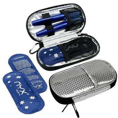 Insulin Cooler Travel Case with 2 TSA Approved Ice Packs for Insulin Pens and Diabetic Medical Organizer for Diabetes and Other Diabetic Supplies(Silver)