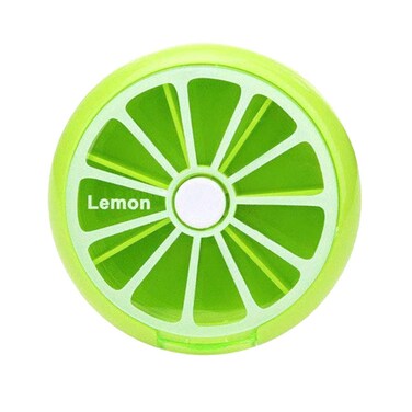 INVODA Pill Cases Pill Box Weekly 3 Times 7 Compartments Large Medicine Pill Organizer (Lemon 1PCS)