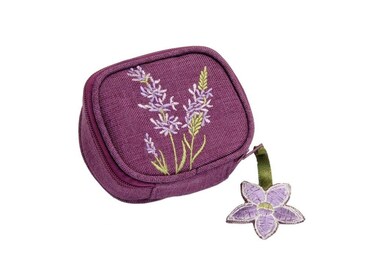 Justina Claire Lavender Pill Box, 8 Compartments Organizer with Reminder