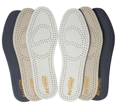 Leather Insoles for Women Thin Leather Shoes Inserts for Men Nonslip Shoe Pads for Men Boots and Dress Shoes Soles Liners for Odor Eater (3 Pairs/Mens 7-7.5 / Womens 9-9.5 M US)