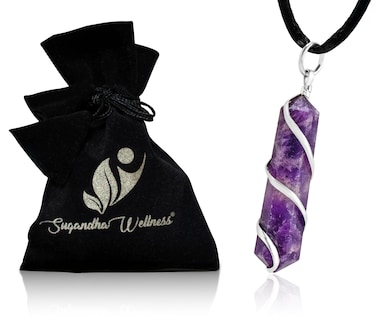 Lepidolite Healing Crystal Necklace - Stress Relief &amp; Clarity. Inner Peace &amp; Calm. Mood Stabilizer