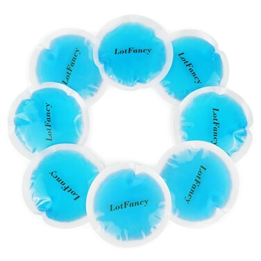 LotFancy Ice Pack for Injuries Reusable, 8 Small Gel Heating Cooling Pads with Cloth Backing, Hot Cold Therapy for Eyes After Surgery, Face, Breastfeeding, Wisdom Teeth, Jaw, Headache, Sinus Relief