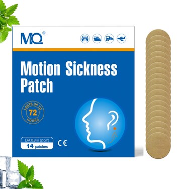 MQ 84ct Motion Sickness Patches Non Drowsy, Sea Sickness Patches for Cruise Travel Essentials, Waterproof Patch Behind Ear for Car Airplane Altitude Sickness, Long Last 72H