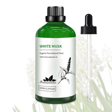 Mumianhua White Musk Oil Therapeutic Grade - Pure Aromatherapy Oil for Diffuser, Skin &amp; Body Care, Natural Perfume &amp; Candle Making 100ml/3.38 Oz