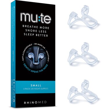 Mute Nasal Dilator for Snore Reduction - Anti-Snoring Aid Solution - Breathing Aids for Better Sleep - Comfortable Nose Vents to Improve Airflow (Small, 3-Pk)