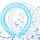 Neck Cooling Tube   Reusable Ice Ring Neck Cooler   Wearable Cooling Neck Wraps for Summer Heat, Hands Free Neck Cooling Ring for Outdoor Activities, Sports, Workers (Blue, White)