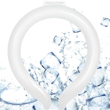 Neck Cooling Tube   Reusable Ice Ring Neck Cooler   Wearable Cooling Neck Wraps for Summer Heat, Hands Free Neck Cooling Ring for Outdoor Activities, Sports, Workers (White)