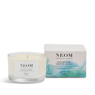 NEOM- Bedtime Hero Scented Candle, Travel Size   Essential Oil Aromatherapy Candle   Ylang Ylang &amp; Chamomile   Scent to Sleep