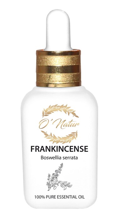 O'Natur Frankincense Essential Oil 30ml in a Gift Box. Comes in a Luxury Double Glazed, Double Sealed Glass Bottle and a Quality Glass Dropper. 100% Pure and Undiluted.