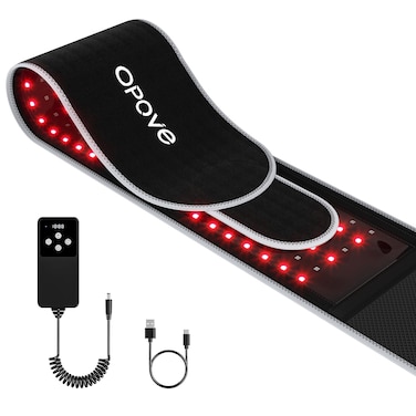 Opove Red Light Therapy Belt with Portable Power Controller, Near-Infrared Light Therapy for Tissue Repair, Resolve Inflammation, Relieve Back Pain, 660nm &amp; 850nm Wavelengths, New Version R2