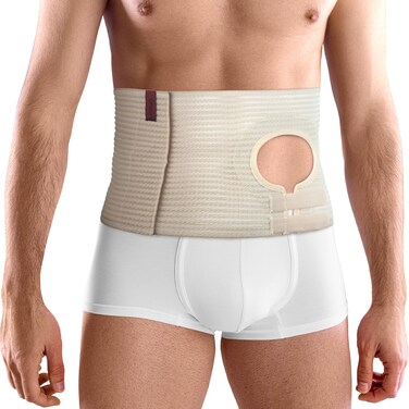 ORTONYX Abdominal Ostomy Belt for Women and Men, Post-Operative Care After Colostomy ileostomy Surgery, Adjastable Stoma Bag Hole/Black S-M