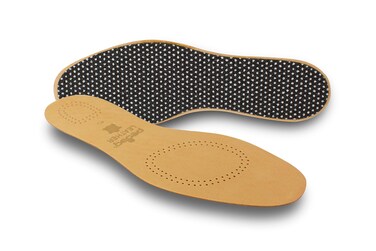 pedag Leather Insole with Sweat Wicking Carbon Layer, Handmade in Germany, Fits Pumps and Dress Shoes, Tan, US M12 / EU 45