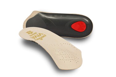 pedag Viva Mini   3/4 Leather Arch Support Inserts   Handmade in Germany   Plantar Fasciitis Relief   Heel Cushion   Metatarsal Support   Low Profile Shoe Insoles   Tan   Women US 11/ Men 8/ EU 41