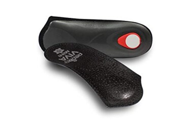 Pedag Viva Mini   3/4 Leather Arch Support Inserts   Handmade in Germany   Plantar Fasciitis Relief   Heel Cushion   Metatarsal Support Pad   Low Profile Shoe Insoles   Black   Men US 12/EU 45