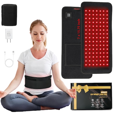 Portable Red Light Therapy Pad Bulb for Neck, Knee &amp; Body, 7 X 15.75 Inch, 105-Beads Wearable 660nm &amp; 850nm Infrared Red Light Therapy Belt Device with Auto Timer