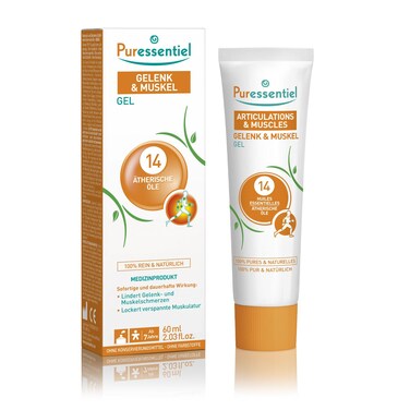 Puressentiel Muscles and Joints Gel - Soothing Gel for Muscle Relief and Knee Relief - Cooling Gel for Foot Relief - Back Gel - 2.02 oz
