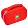 Red First Aid Bag Empty Travel Rescue Pouch First Responder Storage Medicine Emergency Bag for Car Home Office Kitchen Sport Outdoors (Red with Handle Green Print)